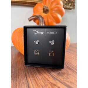 Disney BaubleBar Minnie Mouse Rhinestone Bow Spiderweb Spider Halloween Earrings